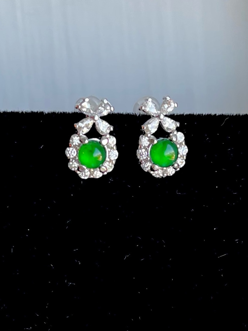 Lab Created Emerald Halo Drop Earrings - Women Jewelry